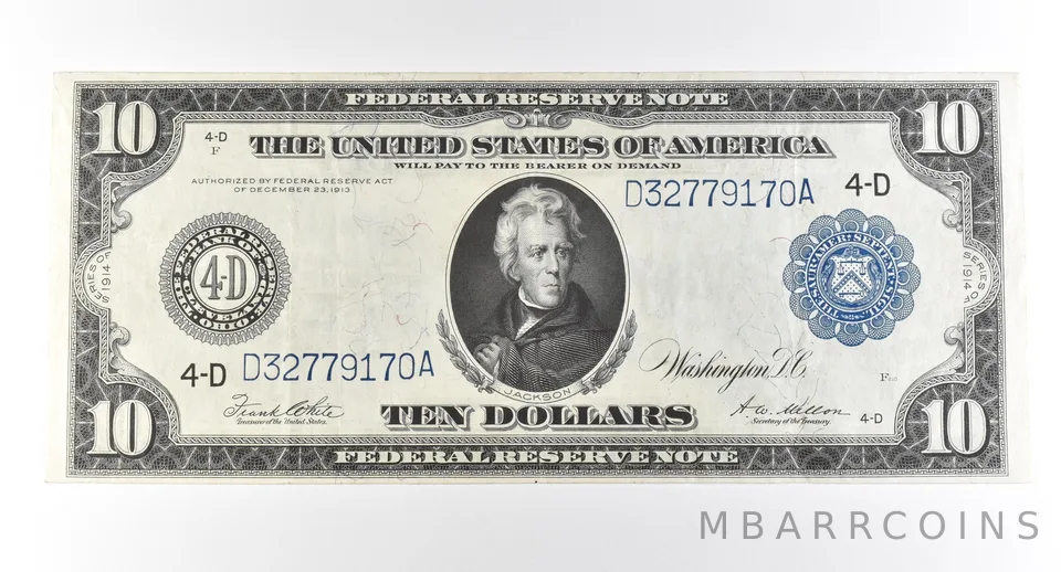 1914 $10 Cleveland OH FRN Large Note Blue Seal *2809