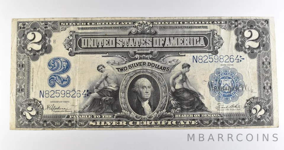 1899 $2 Silver Certificate Large Note Blue Seal *3599