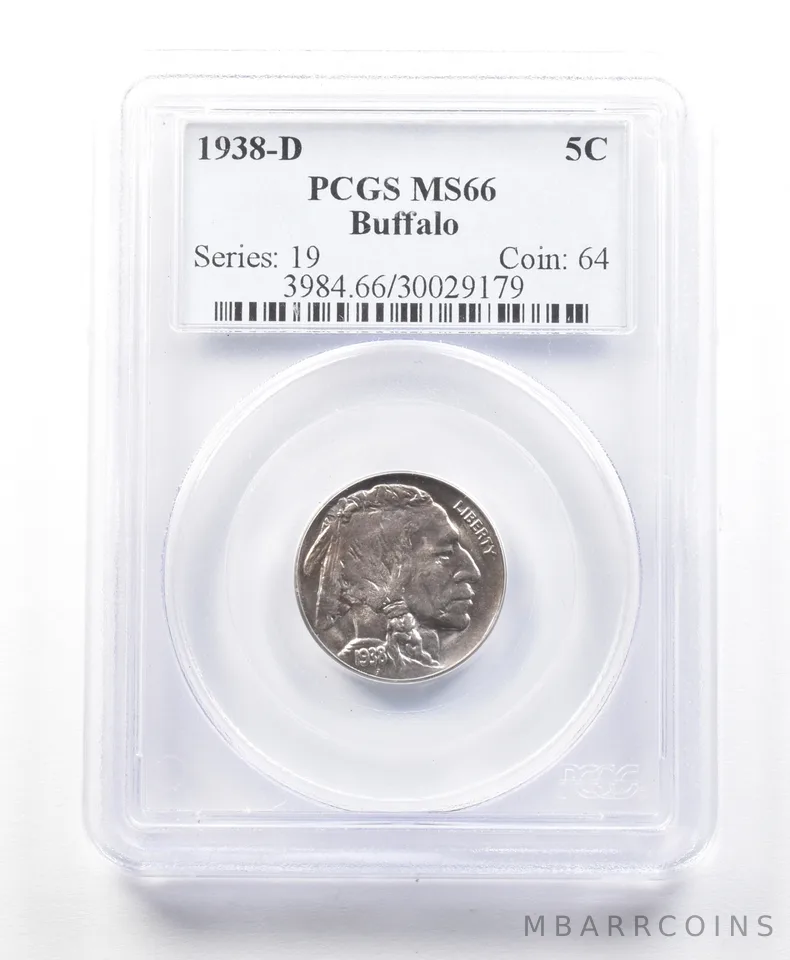 1938-D Indian Head Buffalo Nickel MS66 PCGS a2275