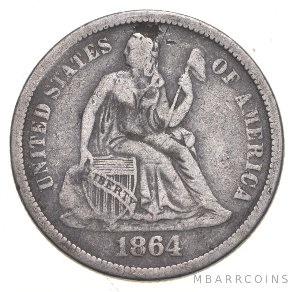 1864-S Seated Liberty Dime a3872