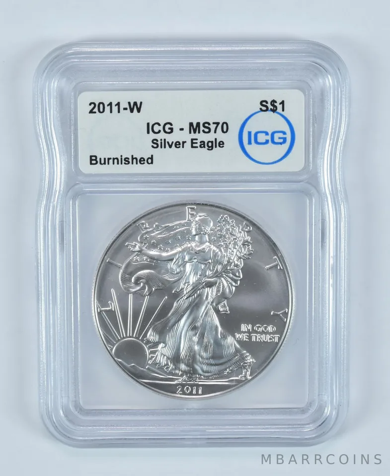 2011-W Burnished Silver Eagle MS70 ICG