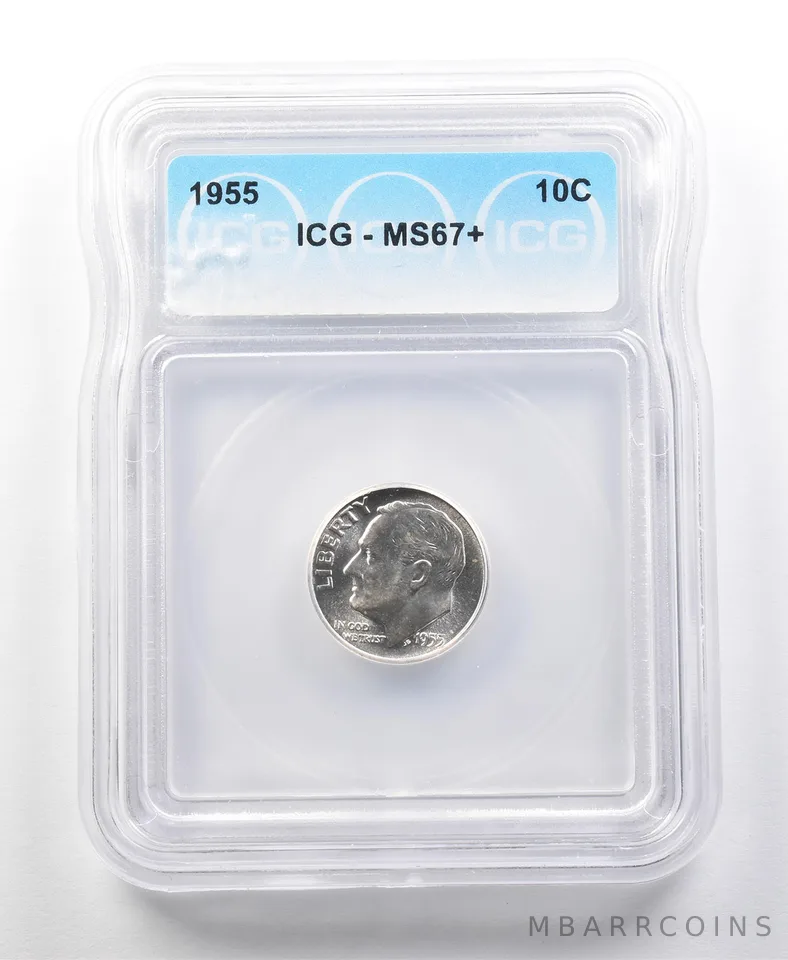 1955 Roosevelt Dime MS67+ ICG *0086
