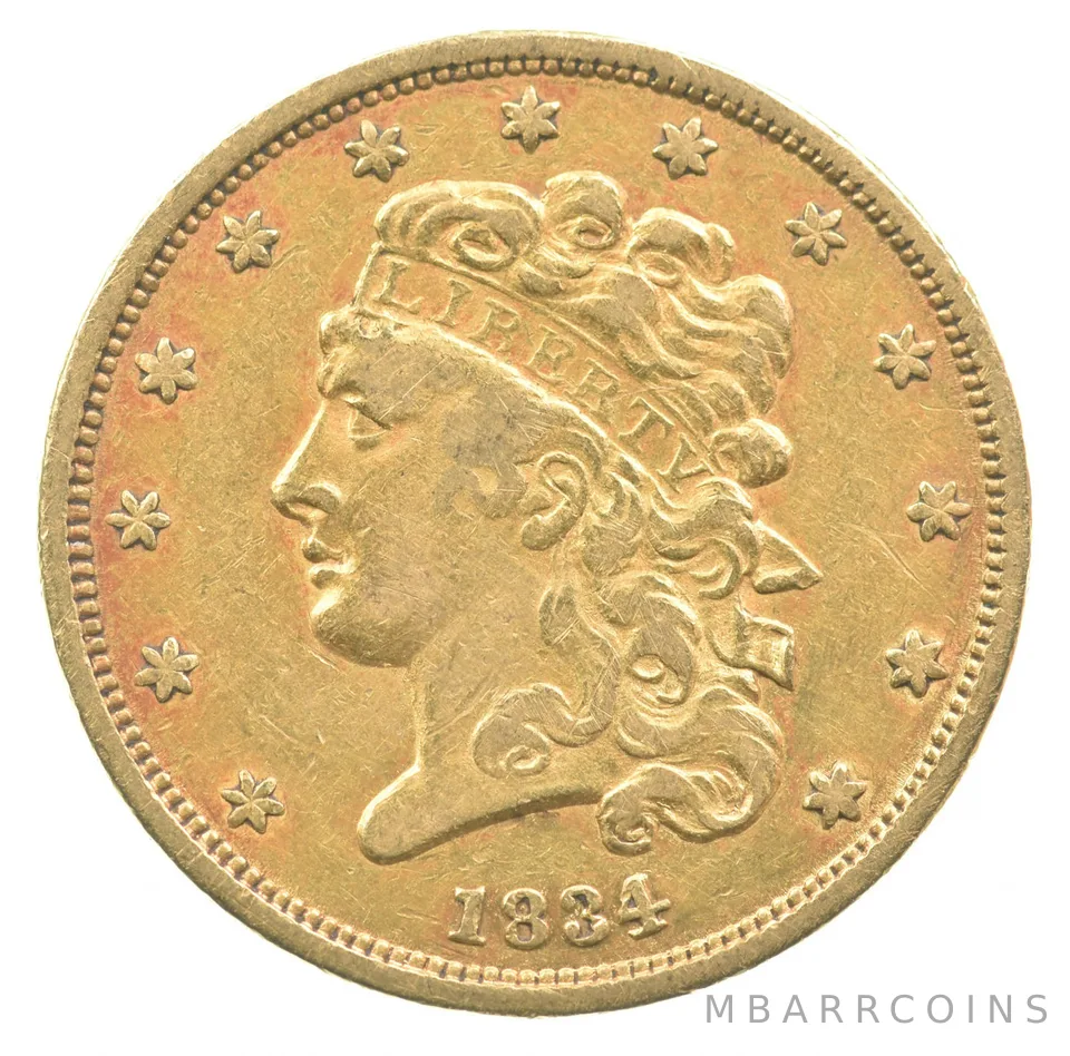 1834 $5 Classic Head Gold Half Eagle *2220