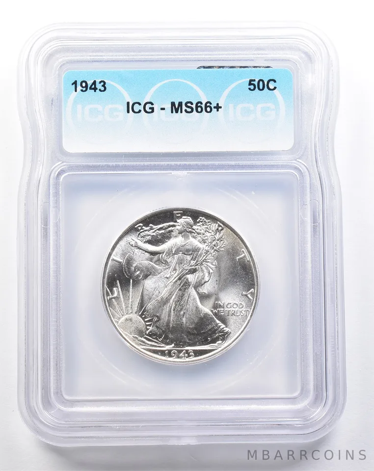 1943 Walking Liberty Half Dollar MS66+ ICG *2179