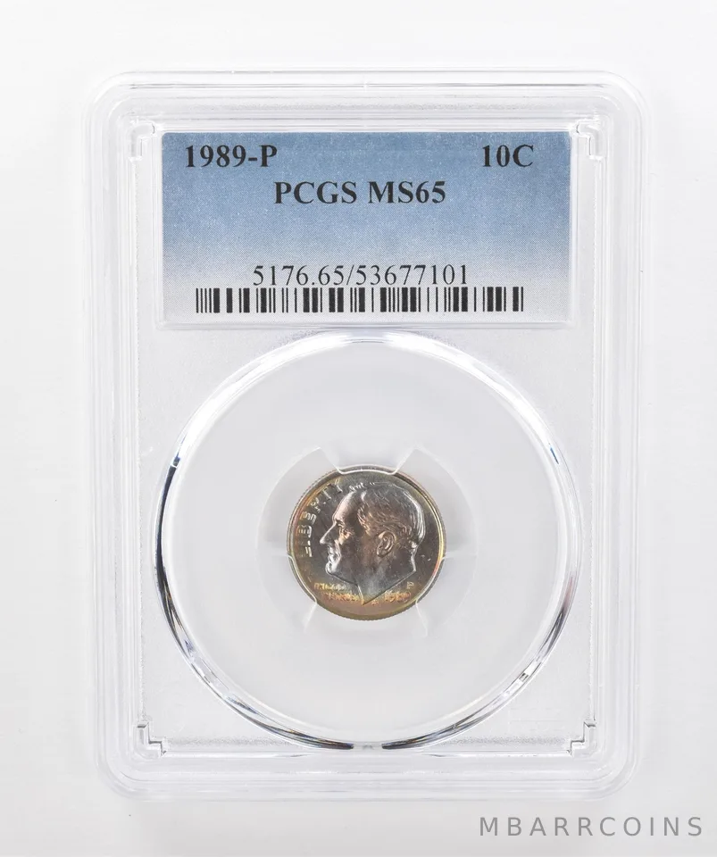 1989-P Roosevelt Dime MS65 PCGS Beautiful Tone *1293