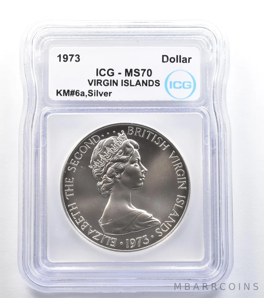 1973 Virgin Islands Dollar Silver KM#6a MS70 ICG *7979