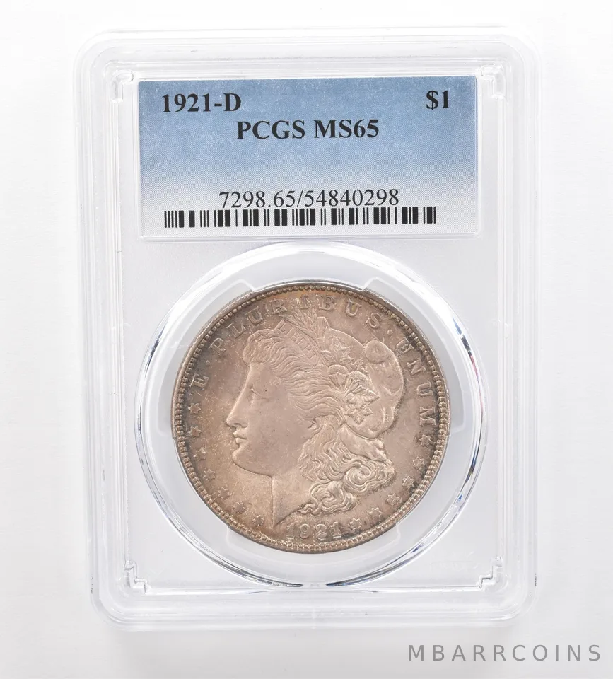 1921-D Morgan Silver Dollar MS65 PCGS Beautiful Tone *7501