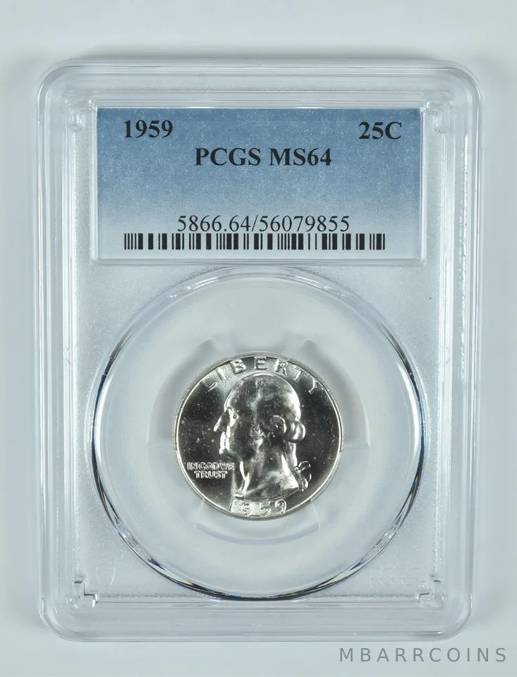 1959 Washington Quarter MS64 PCGS Blue Label