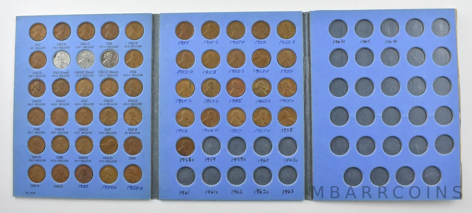 1941-1958 Lincoln Wheat Penny Cent Complete Collection Album P D S Set