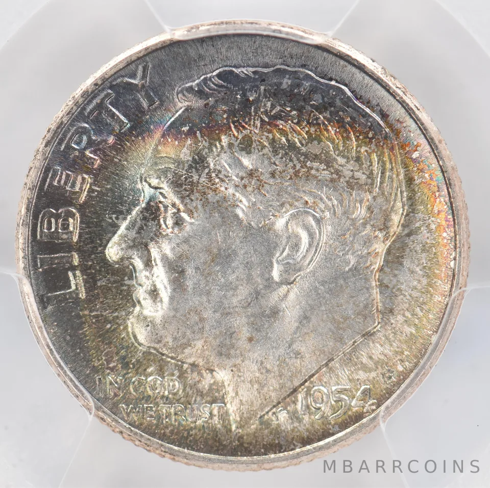 1954 Roosevelt Dime MS63 PCGS Beautiful Tone *0896