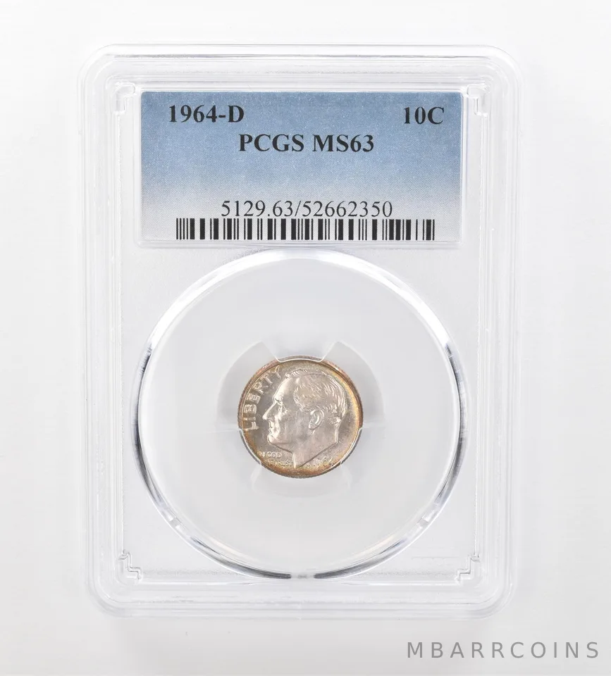 1964-D Roosevelt Dime MS63 PCGS Beautiful Tone *1016