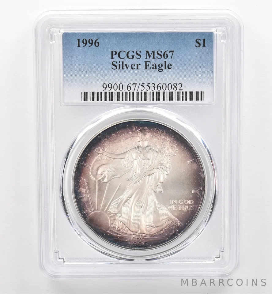 1996 American Silver Eagle MS67 PCGS Beautiful Tone *9534