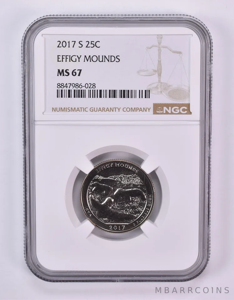 2017-S Washington Quarter ATB Effigy Mounds MS67 NGC