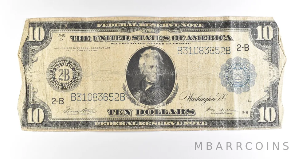 1914 $10 New York NY FRN Large Note Blue Seal *2802