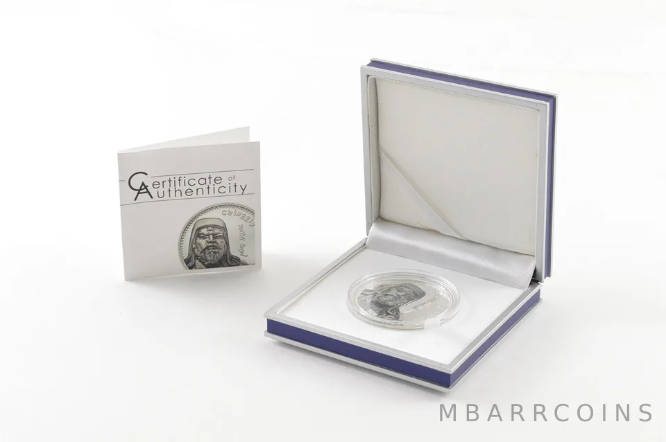 2014 Mongolia 1000 Tugrik 1 Oz .999 Silver Partially Colored Proof *9374