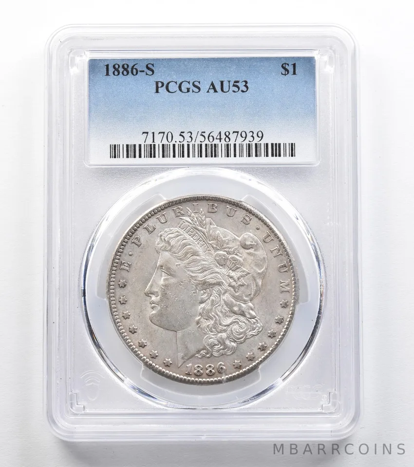 1886-S Morgan Silver Dollar AU53 PCGS *9610