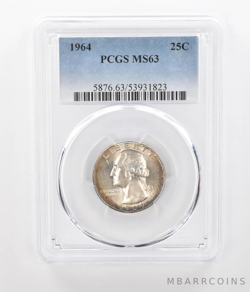 1964 Washington Quarter MS63 PCGS Beautiful Tone a1111