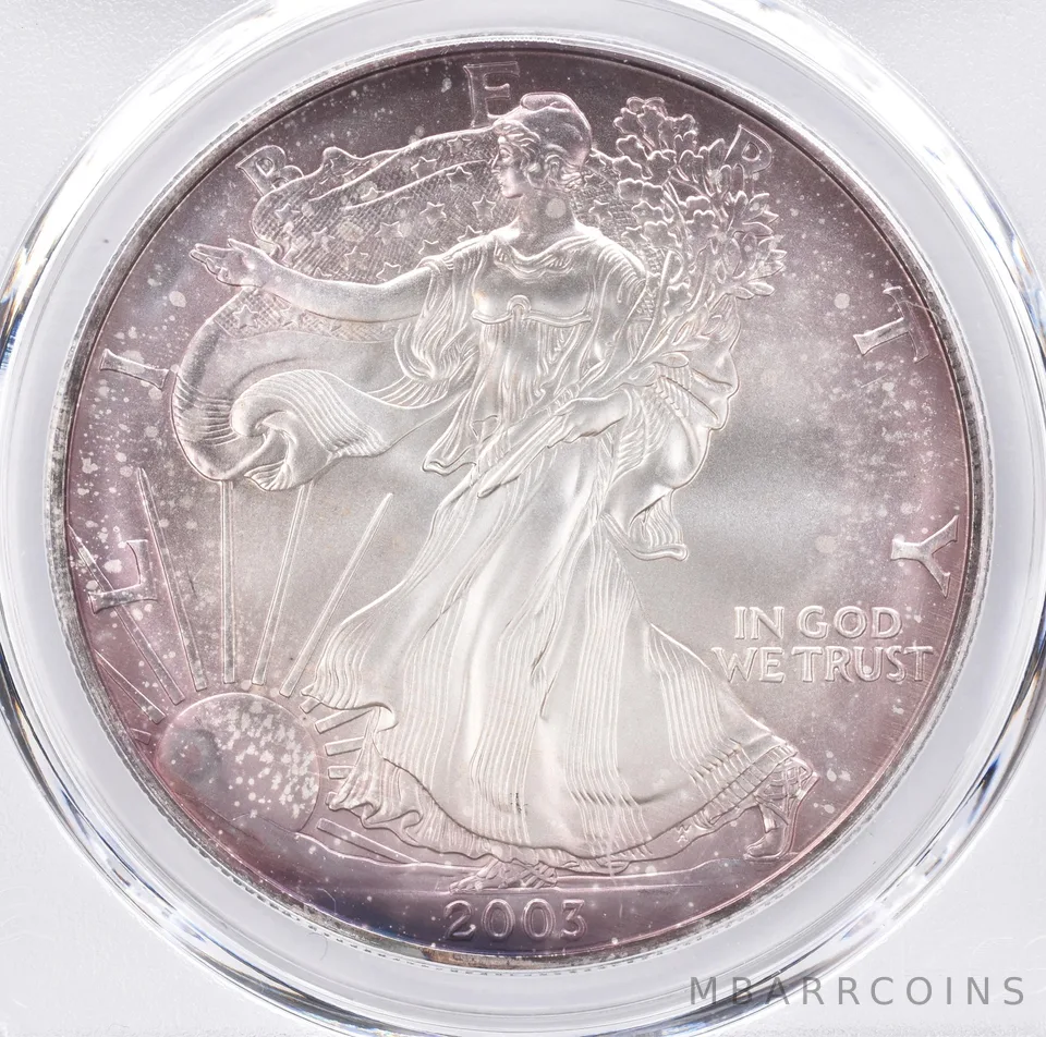 2003 American Silver Eagle MS68 PCGS Beautiful Tone *1306