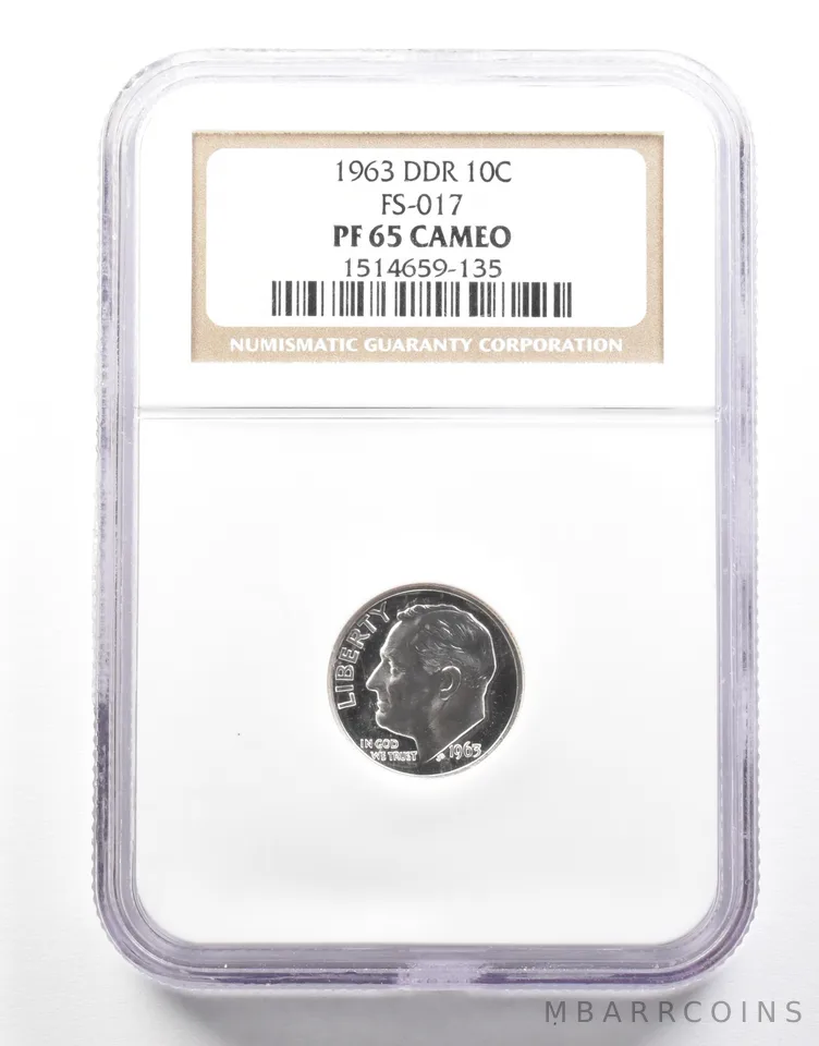 1963 Roosevelt Dime DDR FS-017 PF65 CAMEO NGC *2137