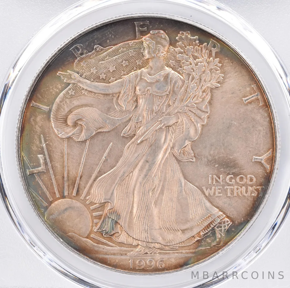 1996 American Silver Eagle MS62 PCGS Beautiful Tone *1519