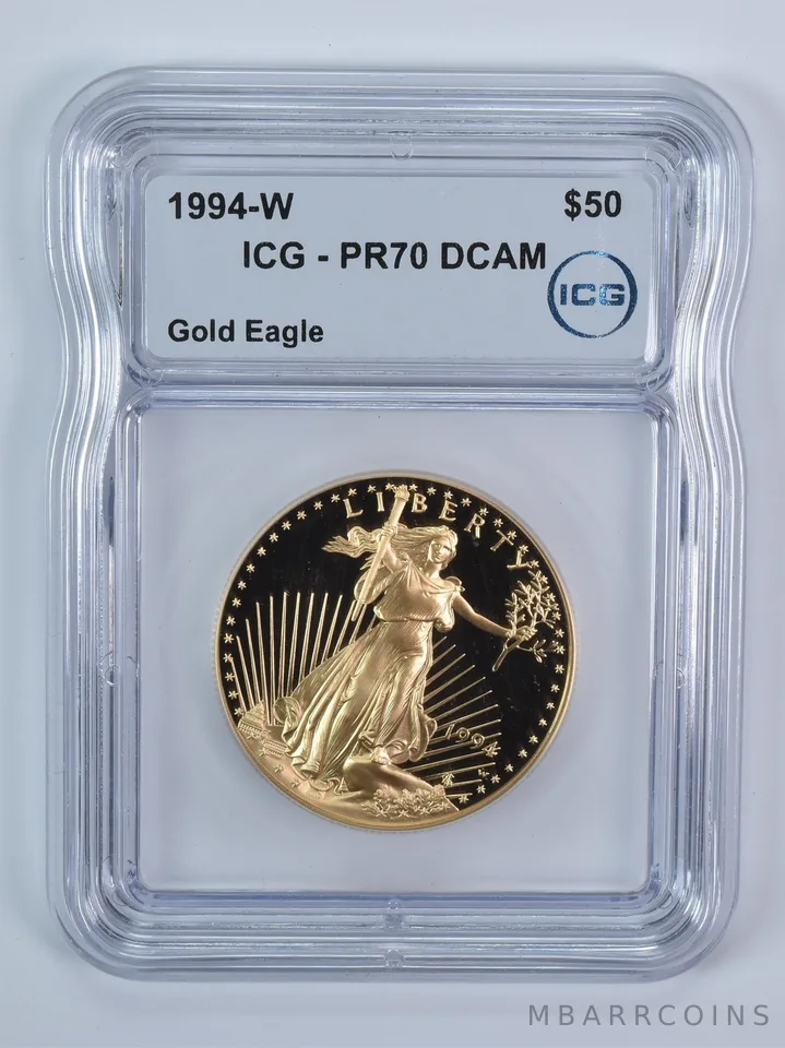 1994-W $50 American Gold Eagle 1 Oz Gold PR70 DCAM ICG