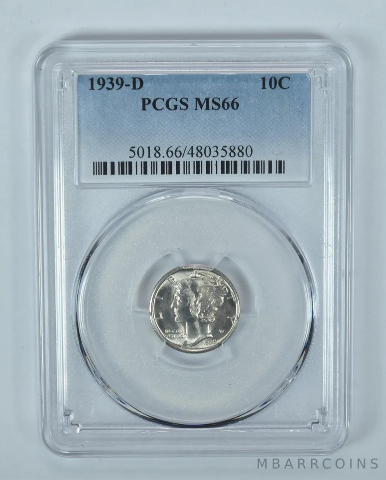 1939-D Mercury Dime MS66 PCGS Blue Label