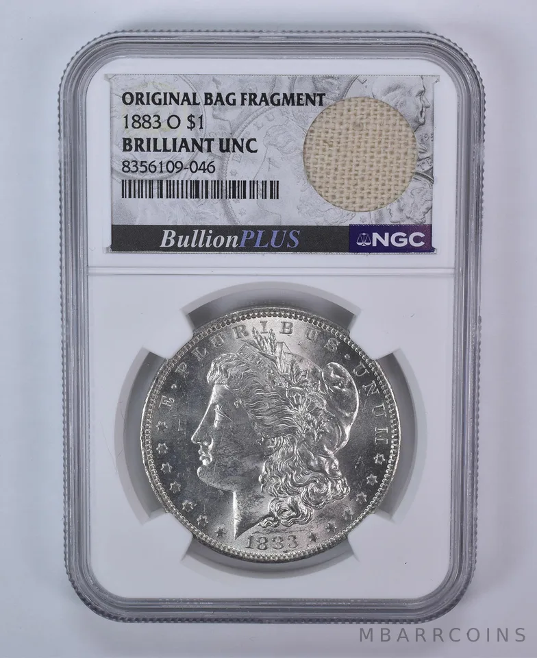 1883-O Morgan Silver Dollar Original Bag Fragment BU NGC