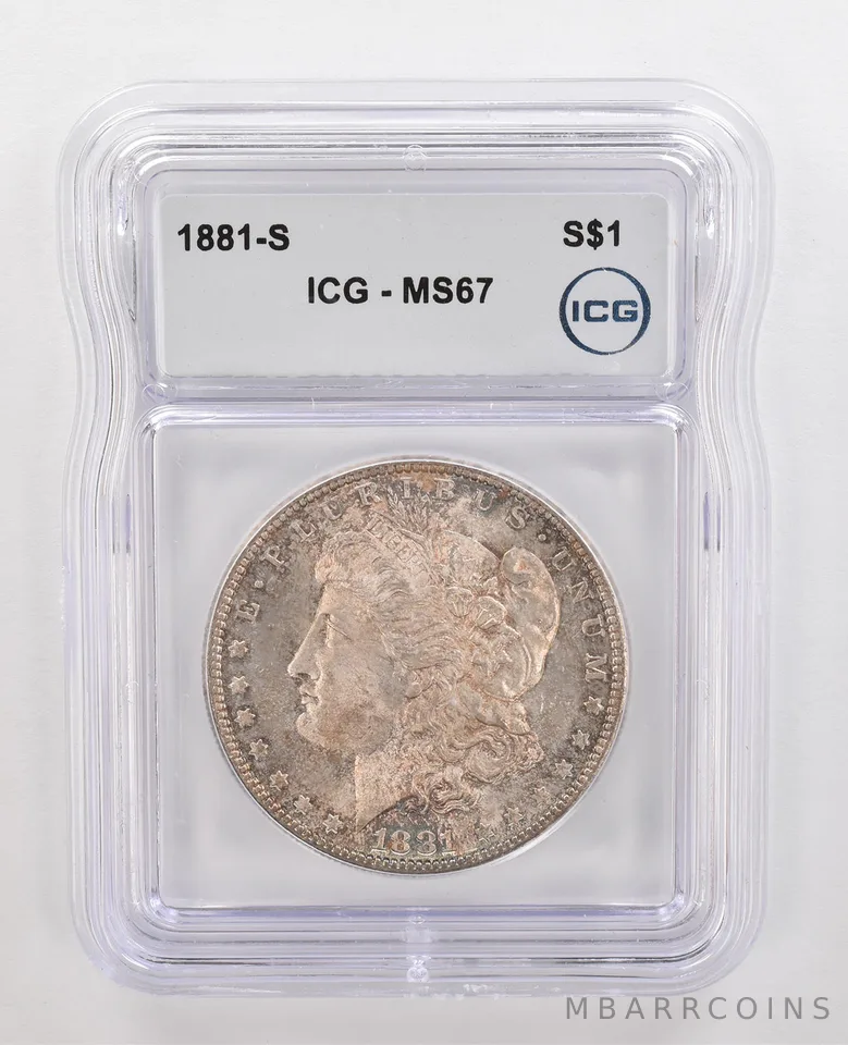 1881-S Morgan Silver Dollar MS67 ICG Beautiful Tone *4365