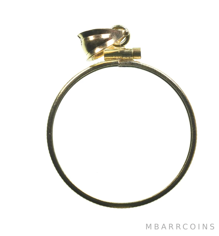 14K 23mm Gold Filled $2.50 US Quarter Coin Bezel Pendant Frame Edge a1291