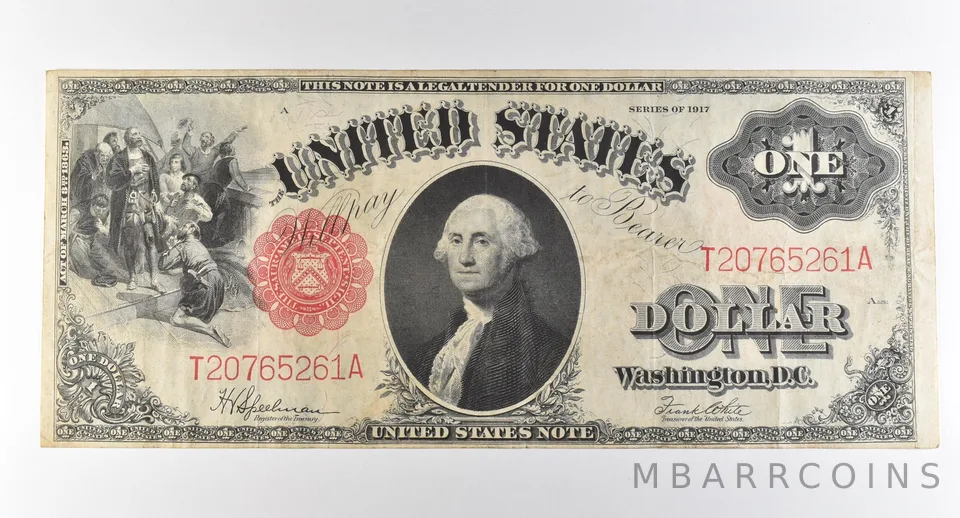 1917 $1 Legal Tender Large Note Red Seal *2894