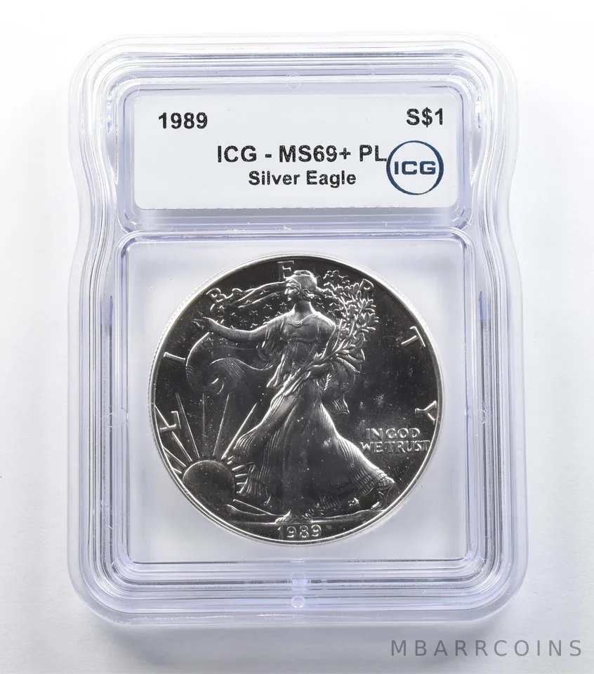 1989 American Silver Eagle MS69+ PL ICG *5429
