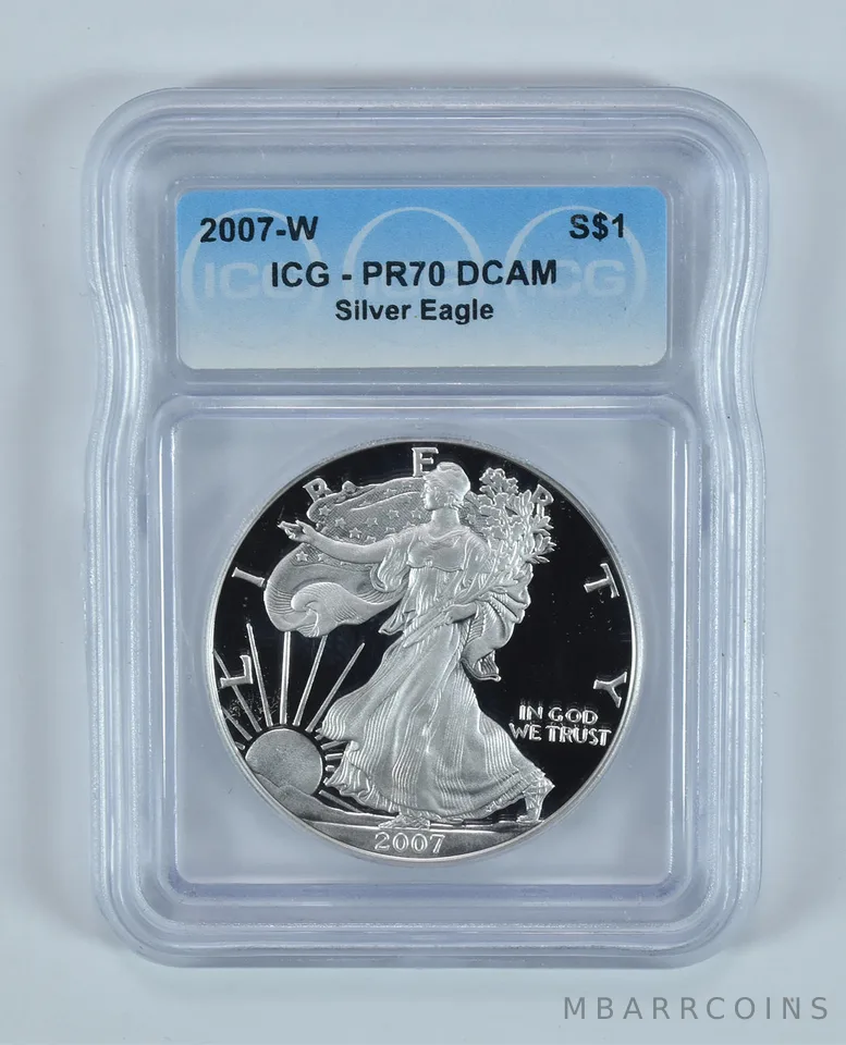 2007-W American Silver Eagle PR70 DCAM ICG