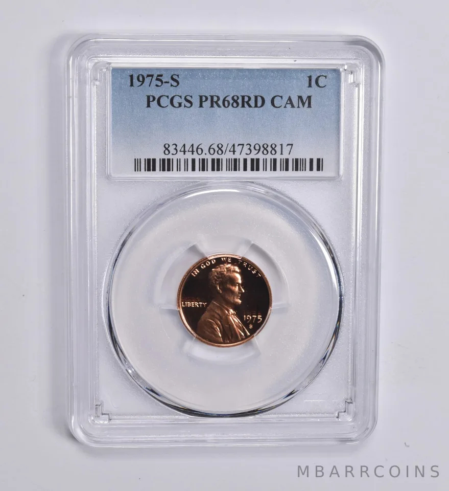 1975-S Lincoln Memorial Cent PR68 RD CAM PCGS Blue Label
