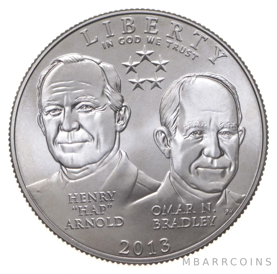 2013 Unc 5 Star Generals Commemorative Half Dollar