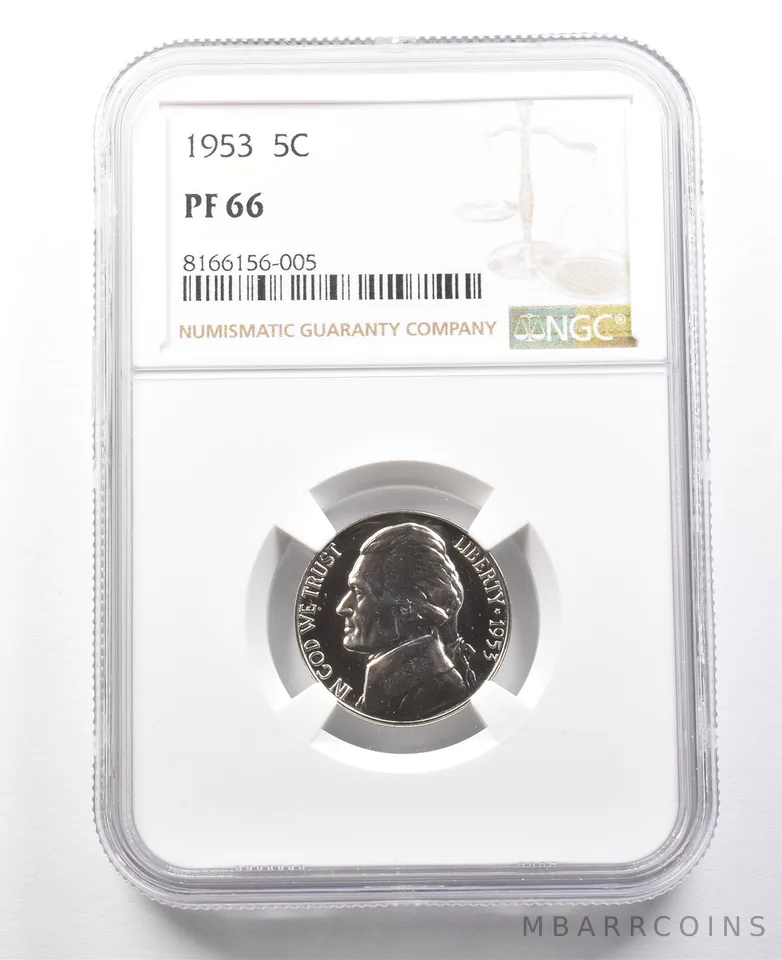 1953 Jefferson Nickel PF66 NGC PQ Cameo Contrast *8026