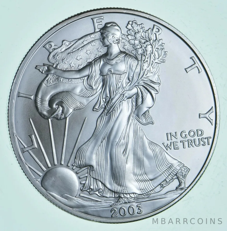 2003 Unc American Silver Eagle 1 Troy Oz .999 Fine Silver