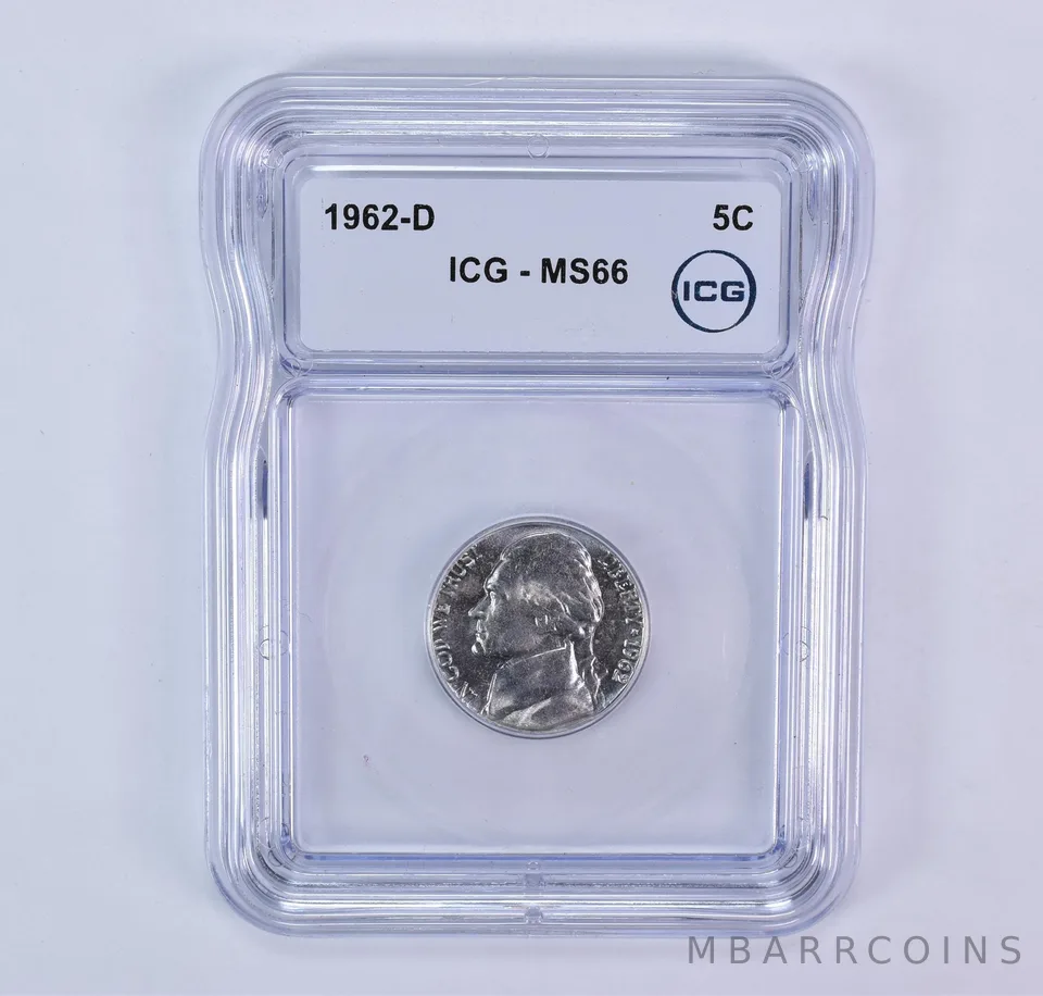 1962-D Jefferson Nickel MS66 ICG