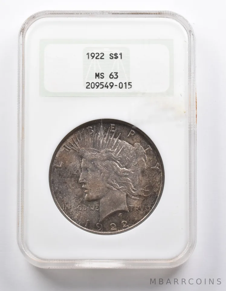 MS63 1922 Peace Silver Dollar NGC - Great Color *0924