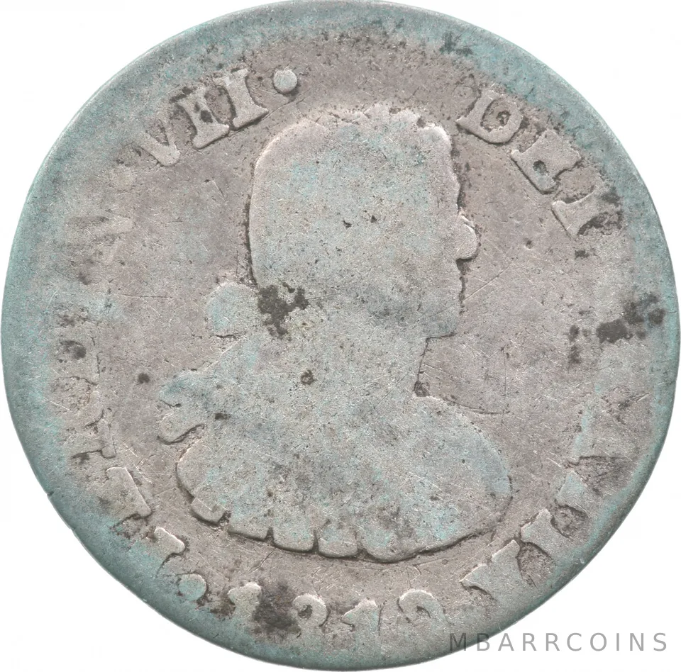 1812 Mo/HJ Mexico 1/2 Real Shipwreck Coin 1.5g *9574