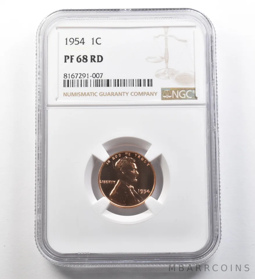 1954 Lincoln Wheat Cent PF68 RD NGC *8099