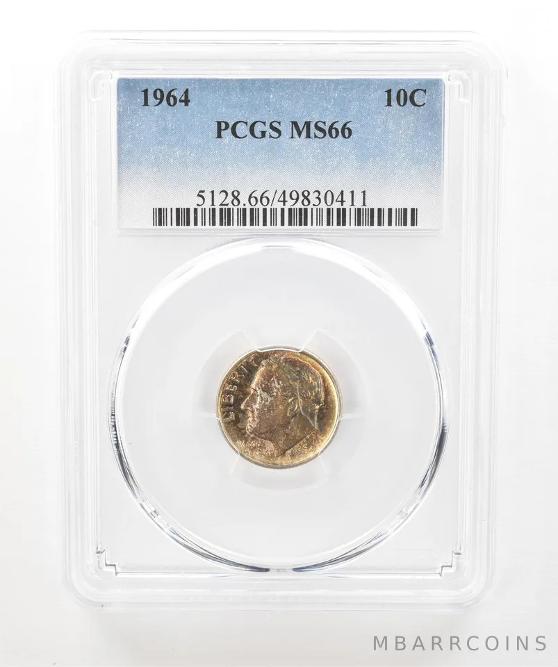 1964 Roosevelt Dime MS66 PCGS Beautiful Tone a5215