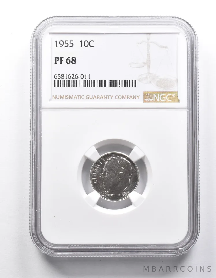 PF68 1955 Roosevelt Dime NGC *9960
