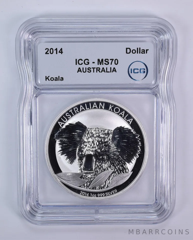 2014 P Australia 1 Dollar Silver Koala 1 Oz Silver MS70 ICG