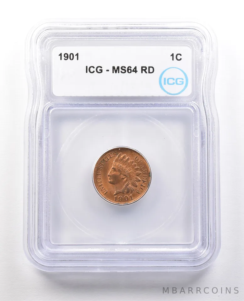 1901 Indian Head Cent MS64 RD ICG a1442