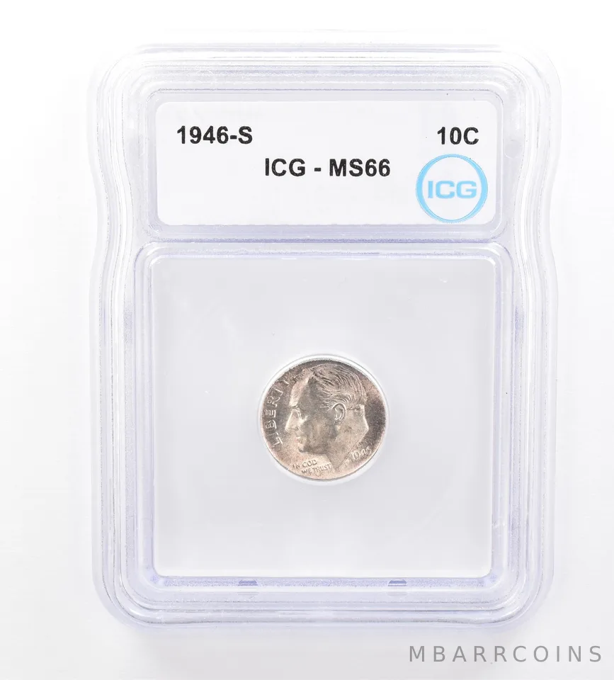 1946-S Roosevelt Dime MS66 ICG Beautiful Tone *1709