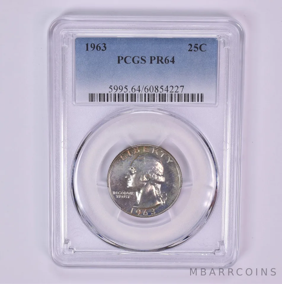 1963 Washington Quarter PR64 PCGS Beautiful Tone *1500