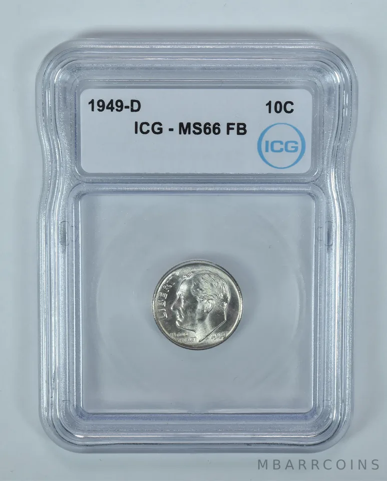 1949-D Roosevelt Dime MS66 FB ICG