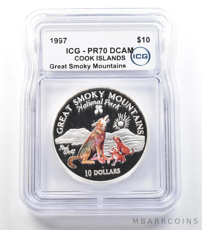 1997 Cook Islands 10 Dollars Silver Great Smoky Mountains PR70 DCAM ICG a3679