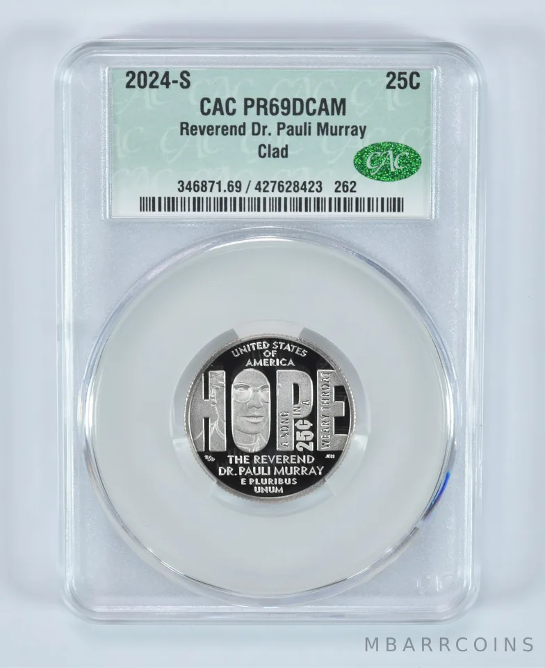 2024-S Washington Quarter Clad Reverend Dr Pauli Murray PR69 DCAM CAC CACg