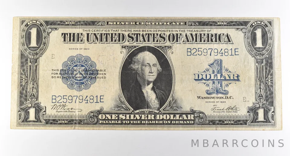 1923 $1 Silver Certificate Large Note Blue Seal *2922